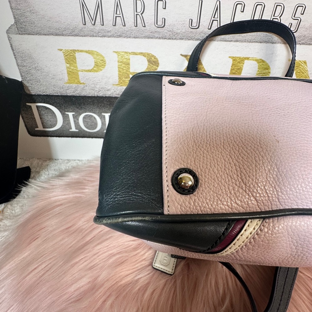 Coach Pink and Navy Satchel with Structured Design - Picture 15 of 17